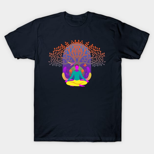 Yoga Dream Cool Vector Design art T-Shirt by RJ-Creative Art